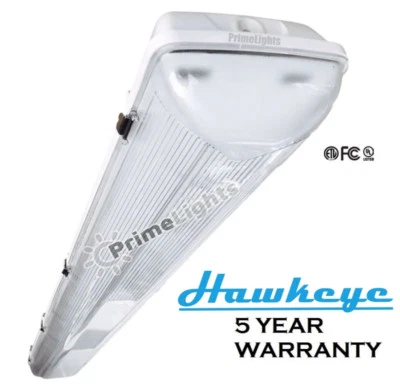 PRIMELIGHTS LED Vapor Tight Fluorescent Light Fixture 4' Two Lamp = T8 32 Watt Fluorescent