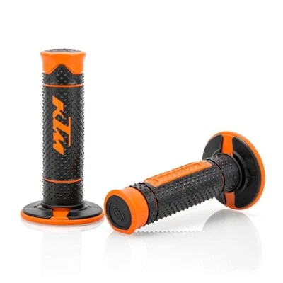 KTM Griffe Lenkergriffe Motorrad Griffgummis Schwarz Orange 22/24mm UNIVERSAL - Bild 1 von 2