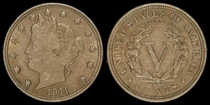 1911 Liberty V Nick Nickel US Type Coin Philadelphia Better Date - Picture 1 of 3