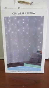 WEST & ARROW~ Cool White CURTAIN LIGHTS 96 LEDs~ USB or Battery Operated    (tk) - Picture 1 of 6