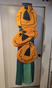 Ganz Windsock Halloween - 3 Pumpkins Jack-O-Lanterns - Large 60" Bright Colors - Picture 1 of 9