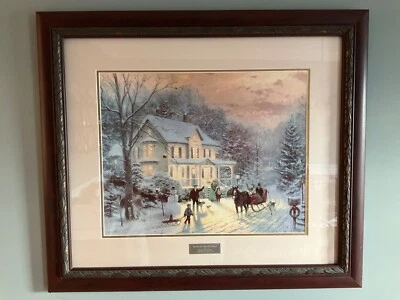 2003 Thomas Kinkade framed - "Home for the Holidays" Limited Edition 26x30” - Image 1 of 4