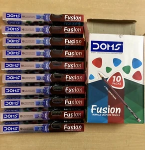 10 Box X Doms Fusion Xtra Super Dark 10 pencils and 1 sharpener eraser - Picture 1 of 8