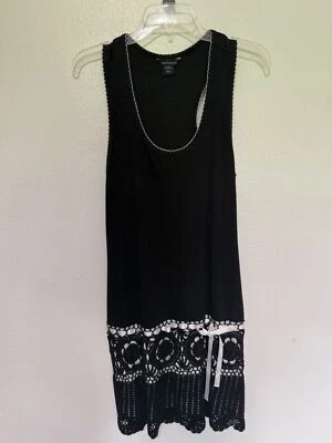 Moda International Ribbed Knit White Cutout Flapper Like Dress Womans L - Image 1 of 4