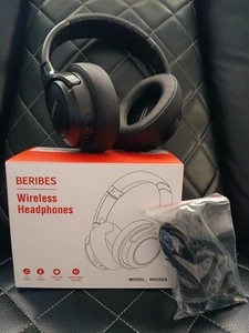 BERIBES WH202A Bluetooth Headphones, 65H Playtime & 6 EQ Music Modes, Black - Picture 1 of 1