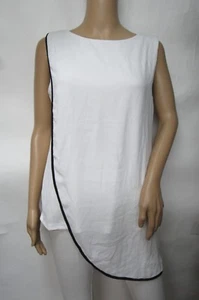 Chicos Travelers Size 3 Sleeveless Asymmetrical Overlay Tank Top Off-White ~XL - Picture 1 of 4