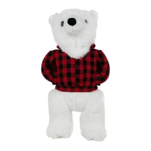 Tall Tails 12 Inch Plaid Polar Bear Dog Toy with Squeaker - Picture 1 of 3