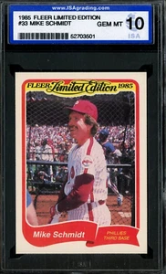 1985 Fleer Limited Edition #33 Mike Schmidt Phillies HOF ISA 10 GEM MINT - Picture 1 of 1