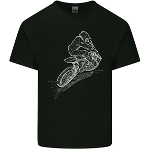 Motocross Rider Drawing Dirt Bike MotoX Mens Cotton T-Shirt Tee Top