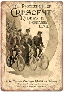 Western Wheel Works Crescent Bicycle Ad Reproduction Metal Sign B376 - Picture 1 of 2