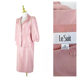Le Suit Womens Solid Blush Pink Skirt Suit Size 8 Formal Business Career - Picture 1 of 9