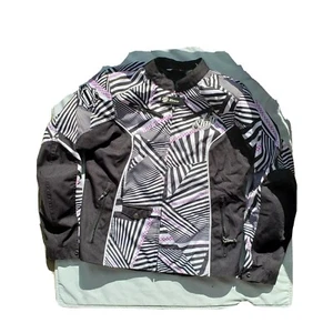 Women's Shift Black/White Nylon Motor Cycle Riding Jacket Padded Size large  - Bild 1 von 12