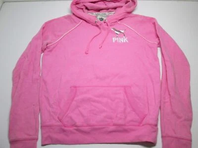 Victoria Secret Womens Size M Hoodie Pink Tie Long Sleeve Pocket Logo Print - Image 1 of 4