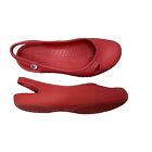 Crocs womens size 7 flats red jeweled Olivia slip on shoes ballet