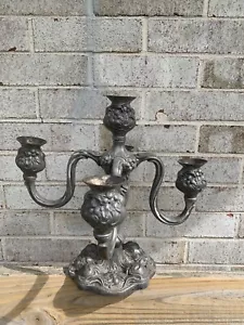Antique Apollo Silver plate Candelabra Quadruple silver 5-branch Vintage Candle - Picture 1 of 10