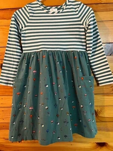 Hanna Andersson Mushroom Fireflies Worms Mixie Dress EUC Girls Size 140 10 - Picture 1 of 3