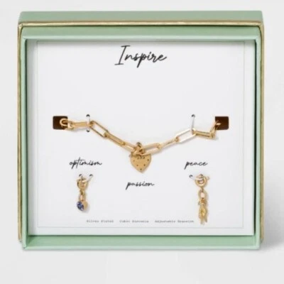 Target Charm Bracelet Gold Dipped Silver Plated Interchangeable Inspire Set - Image 1 of 2