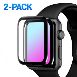 2-Pack Full Cover 3D Tempered Glass Screen Protector For Apple Watch SE 6 5 4 3 - Picture 1 of 3