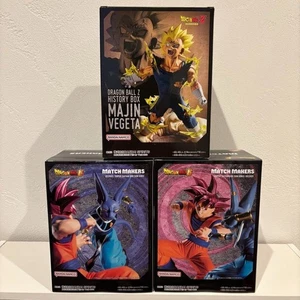New Dragon Ball Z Super Figure Majin Vegeta Super Saiyan God Son Goku Beerus Set - Picture 1 of 6