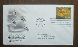 US FDC # 3142L Stearman American Aircraft 1997. - Picture 1 of 6