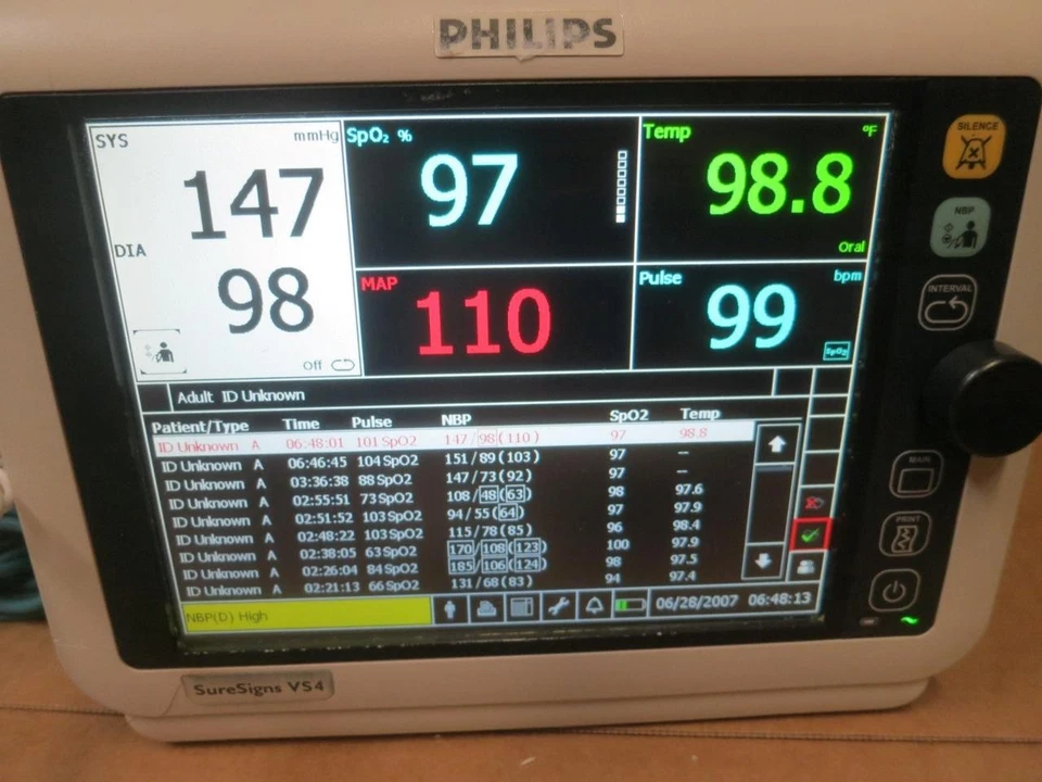 Monitor de paciente PHILIPS SureSigns VS4 nellcor SpO2 nuevo en caja temperatura Foto 1 de 4