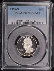 1998-S Washington Quarter PCGS PR-70 DCAM - Picture 1 of 2