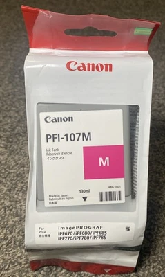 PFI-107M 6707B001 Genuine Canon Magenta Ink IPF670 680 685 770 780 785 - Image 1 of 3