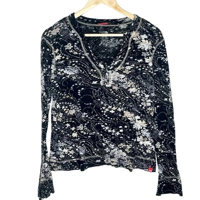 Top Henley The North Face Para Mujer Y2K Floral Punto Pointelle M Boho Fairy Grunge Foto 1 de 4