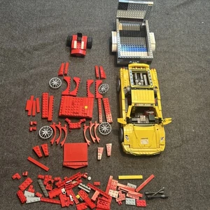 Vtg LEGO Racers 8143 Ferrari F430 Challenge Red Yellow Plus Extra Trailer - Picture 1 of 13