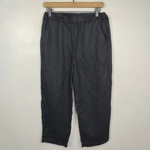 Quince 100% European Linen Pants Womens Small Black Relaxed Leg Preppy - Picture 1 of 11