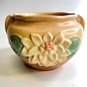 Vintage Hull Art Water Lily Pottery Bowl/Planter/Jardiniere Model L-23, 5 1/2” - Picture 1 of 7