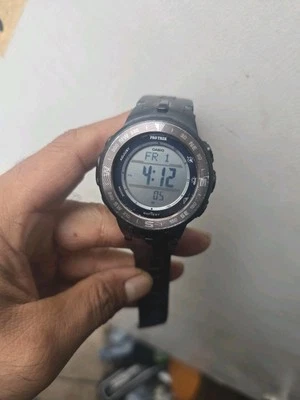 Relógio Casio Pro Trek Tide masculino 43mm tom prata 3443 PRG-330 resistente solar - Imagem 1 de 3