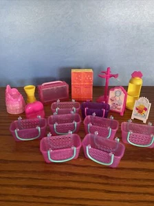 Lot of Shopkins Purple & Pink Shopping Baskets Moose Toys And Accessories - Picture 1 of 13