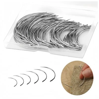 120 piezas agujas de coser manuales de cuero curvas con 6 tamaños agujas para alfombra de cuero Foto 1 de 4