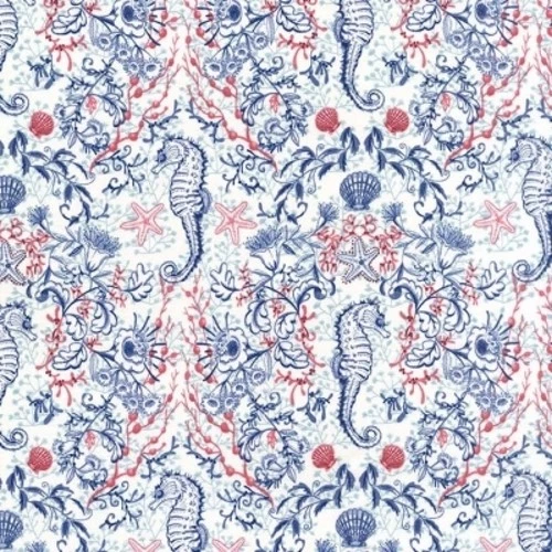 Michael Miller Sea Life CX7407 海军蓝海带伴侣 BTY 棉 Fab — 第 1/1 张图片