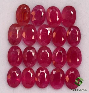 6x4 mm Natural Ruby Oval Cut Lot 20 Pcs 11.04 Cts Calibrated Loose Gemstones - Picture 1 of 6