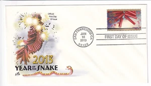 2013 Year of the Snake FDC, Artcraft Cachet, Sc #4726 (F33361) - Picture 1 of 2