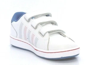 K-SWISS 51514-136 LOZAN 3-STRAP Yth's (M) White/Blue Leather Lifestyle Shoes - Picture 1 of 7