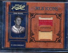 2004 PLAYOFF PRIME CUTS MLB ICONS STAN MUSIAL JERSEY PRIME PATCH BAT 1/6