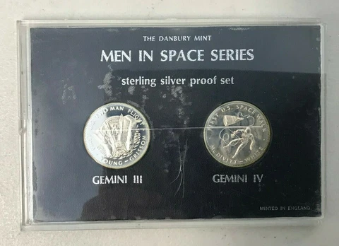 Danbury Mint, Men in Space Series, Sterling Silver Proof Set Gemini III & IV Cover