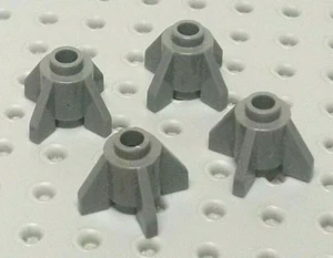 Lego Brick Round 1x1 with 4 Fins [4588] Modern Dark Grey x4 - Picture 1 of 3