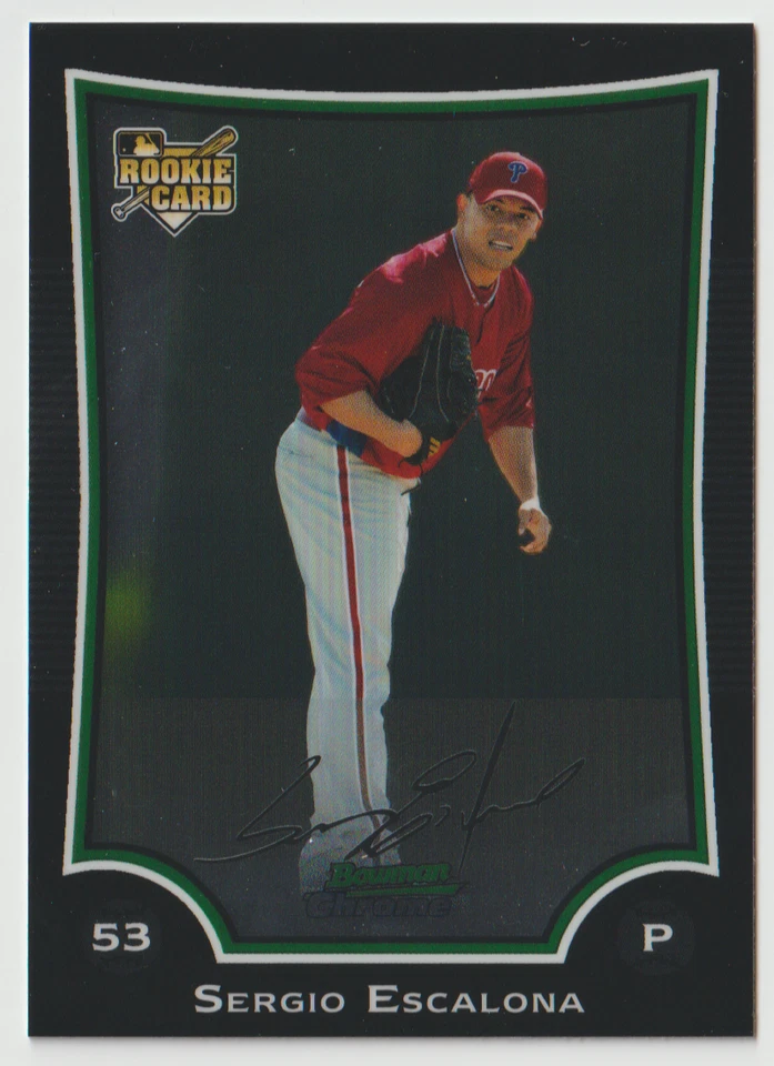 2009 Bowman Chrome #59 Sergio Escalona RC - Philadelphia Phillies - Image 1 of 2