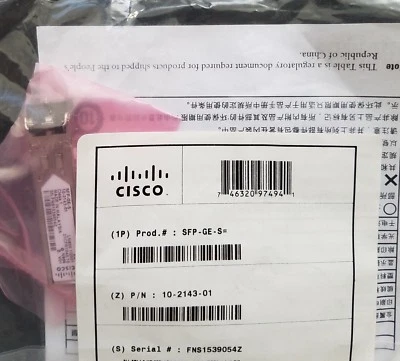 SFP-GE-S NEW CISCO AUTHENTIC SFP - Image 1 of 2