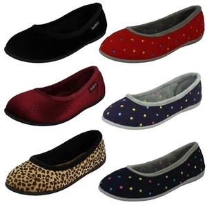 Ladies Padders Casual Slip On Slippers Ballerina - Bild 1 von 55