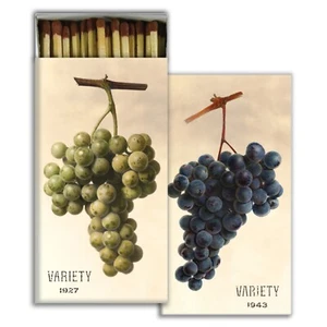 Grape Varieties Set of 2 Large Matchboxes with Wooden Matches - Picture 1 of 2