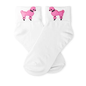 Hip Hop 50s Shop Girls Bobby Socks with Poodle Applique Child Halloween Costume - Picture 1 of 11