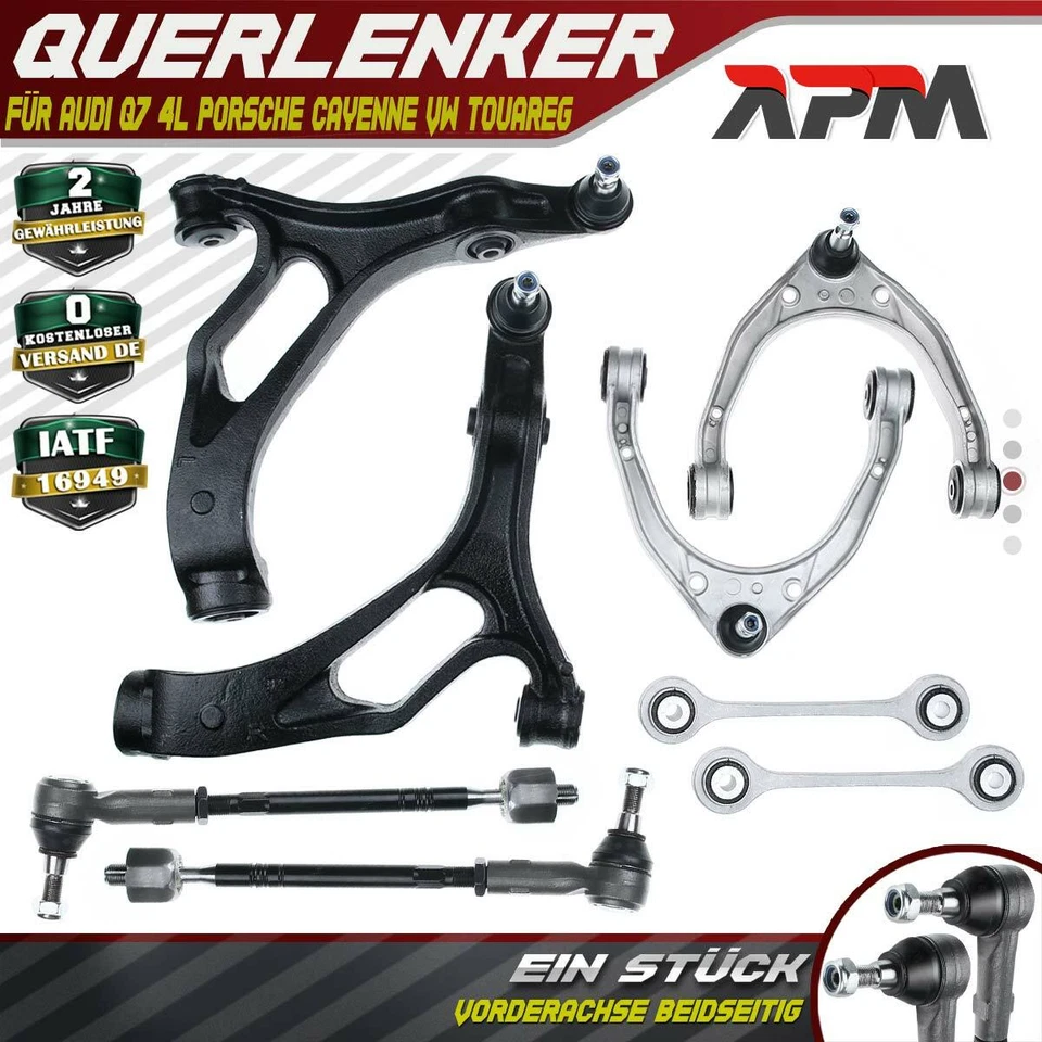 8x Triangle Essieu Avant pour Audi Q7 4L Porsche Cayenne 9PA 92A VW Touareg - Photo 1/4