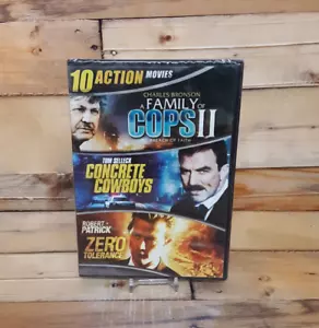 10 Action Movies Family Cops II, Concrete Cowboys, Zero Tolerance DVD Sealed - Picture 1 of 3