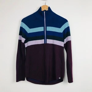 Eddie Bauer Damen Langarm Gestreift Half Zip Pullover Sweater Gr. Small - Bild 1 von 5