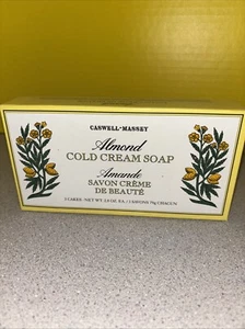 Caswell-Massey Almond Cold Cream Sealed Soap, 3 Cakes 2.8 Oz Each New In Box - Picture 1 of 10
